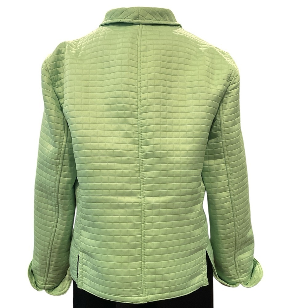 Vintage Harve Benard Quilted Lime Jacket US 12 M Chartreuse 90s - Picture 4 of 7